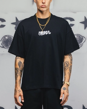 Carre Embroidered Graffiti T-Shirt Black Anti-static