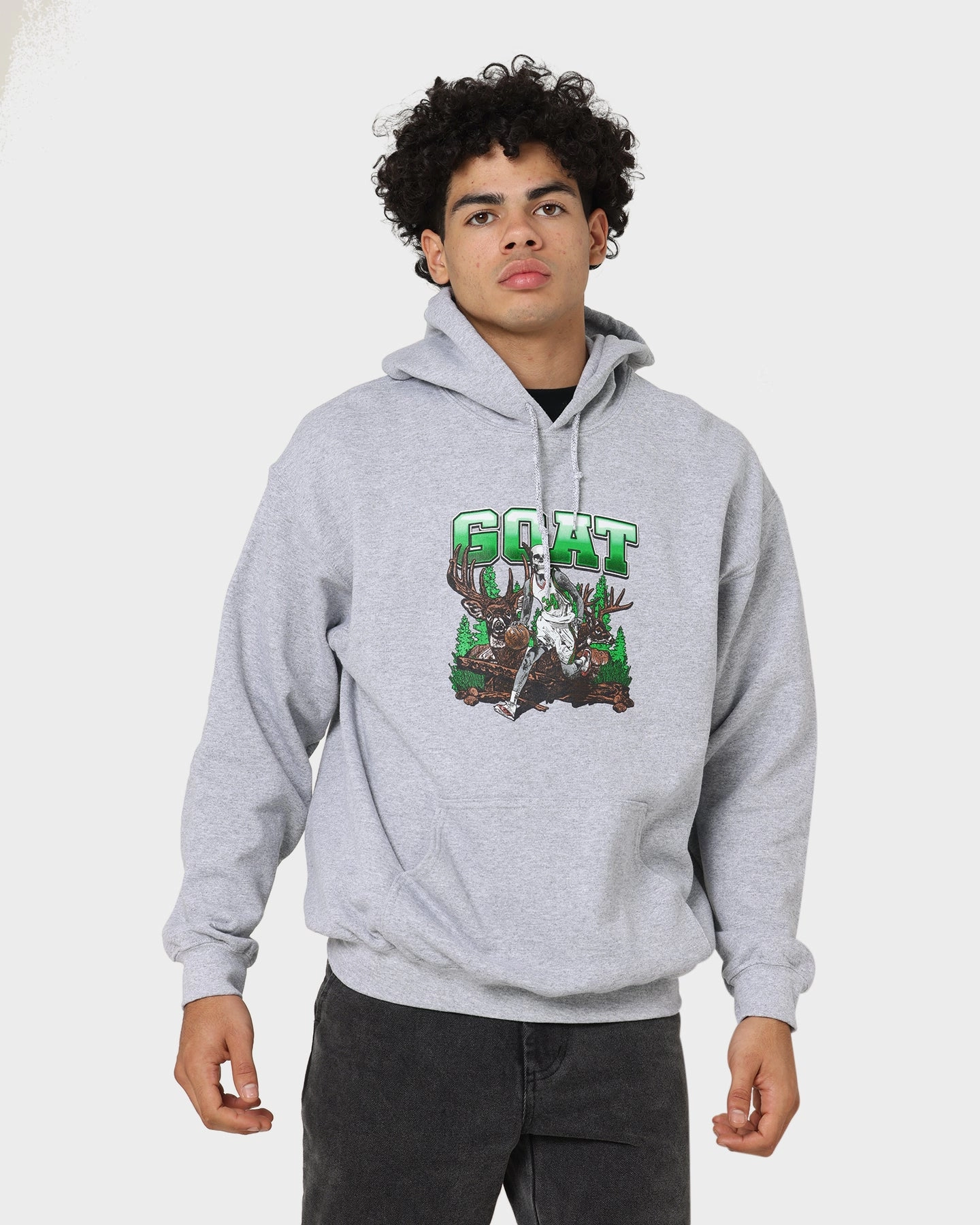 Goat Crew Buck Hunter Hoodie Grey tall size
