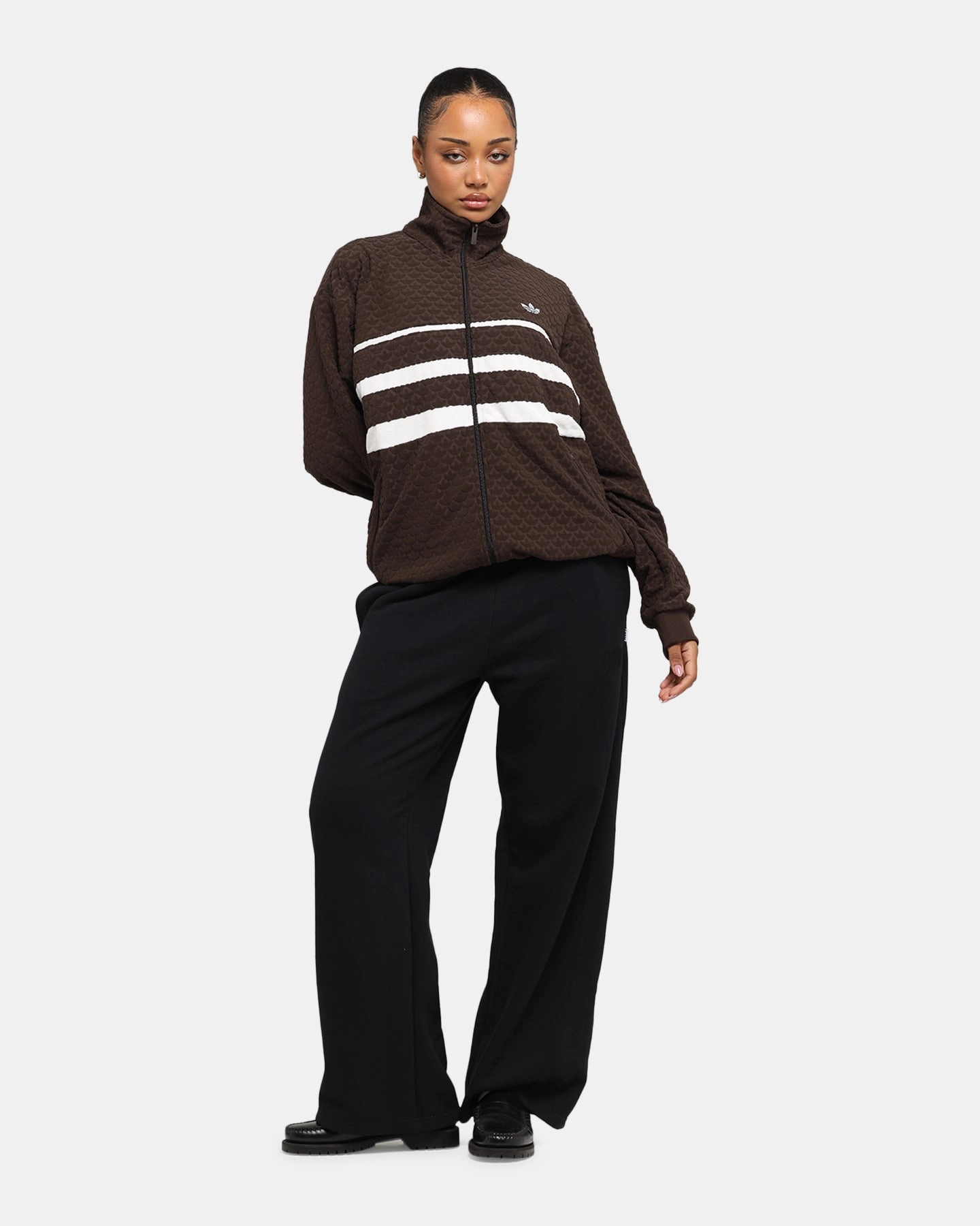 Performance Ready Adidas Monogram Track Top Jacket Dark Brown