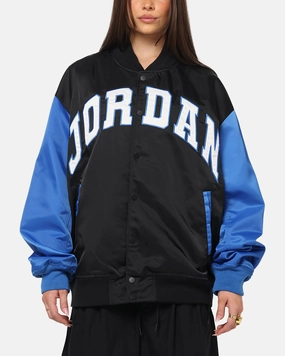 Jordan Brooklyn Collegiate Varsity Jacket Black/Blue Generosity Casual Comfort