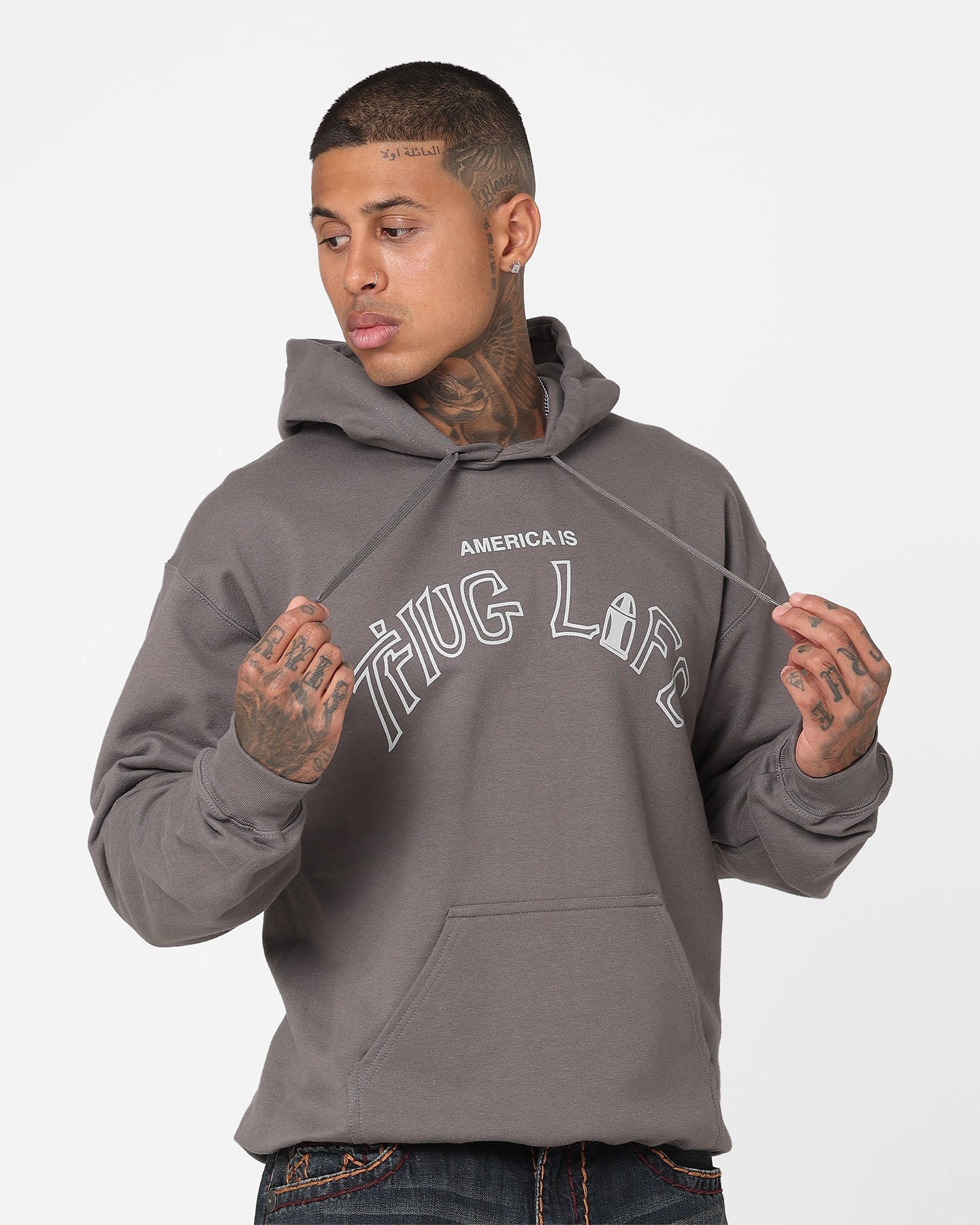 Worth suitable for birthdays Tupac Thug Life Hoodie Grey