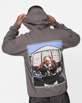 Thermal Reflective Lining Weather Protection Tupac Thug Life Hoodie Grey