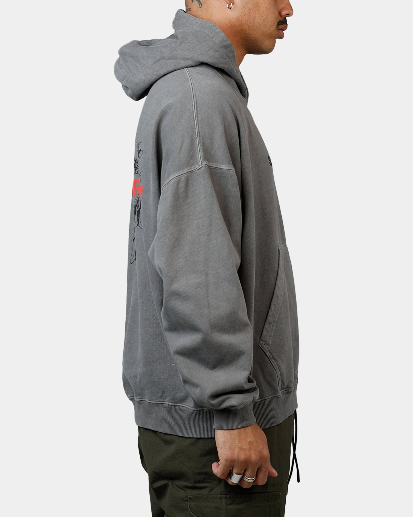 divers Saint Morta Memoriam Boxy Hoodie Washed Charcoal