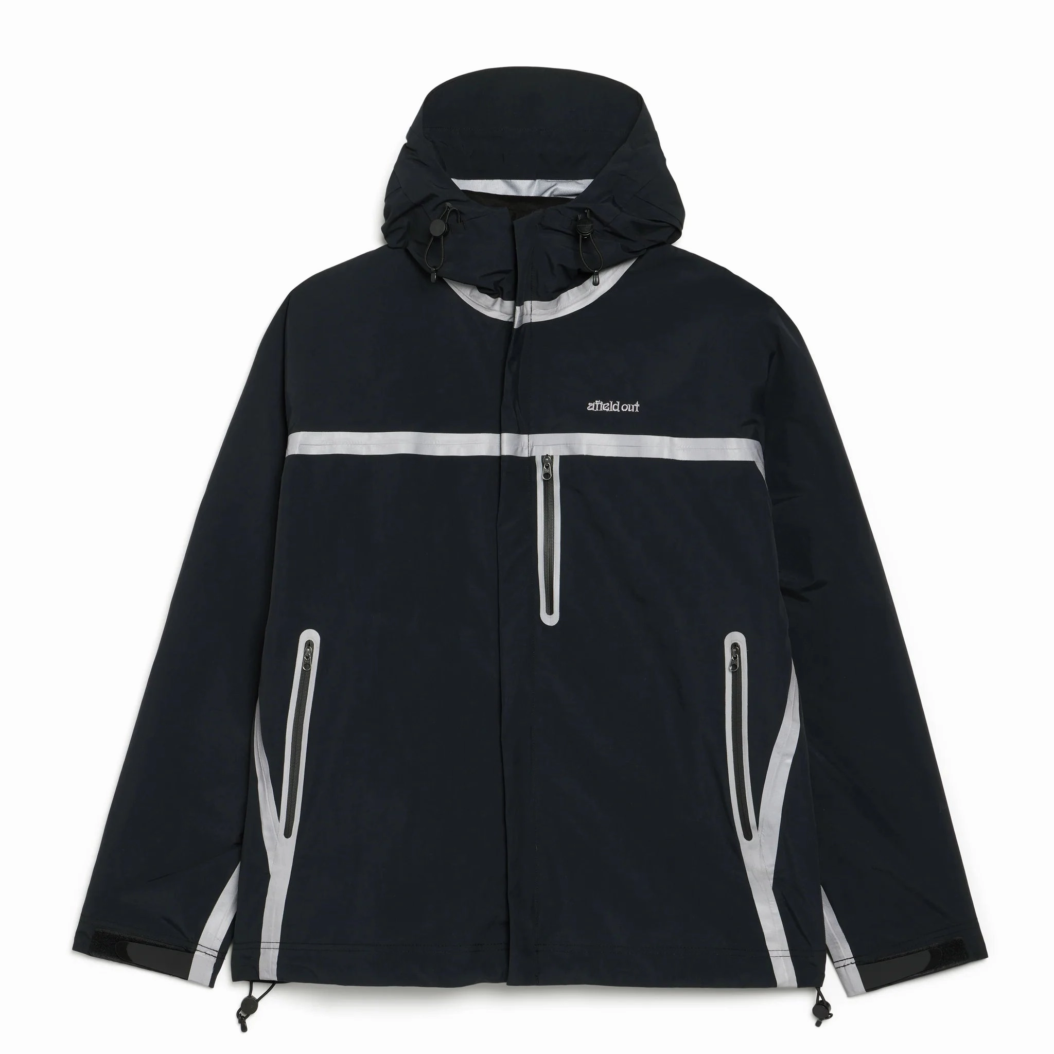 Afield Out Glacier Shell Jacket 'Black' Reinforced Stitching Hooded styles
