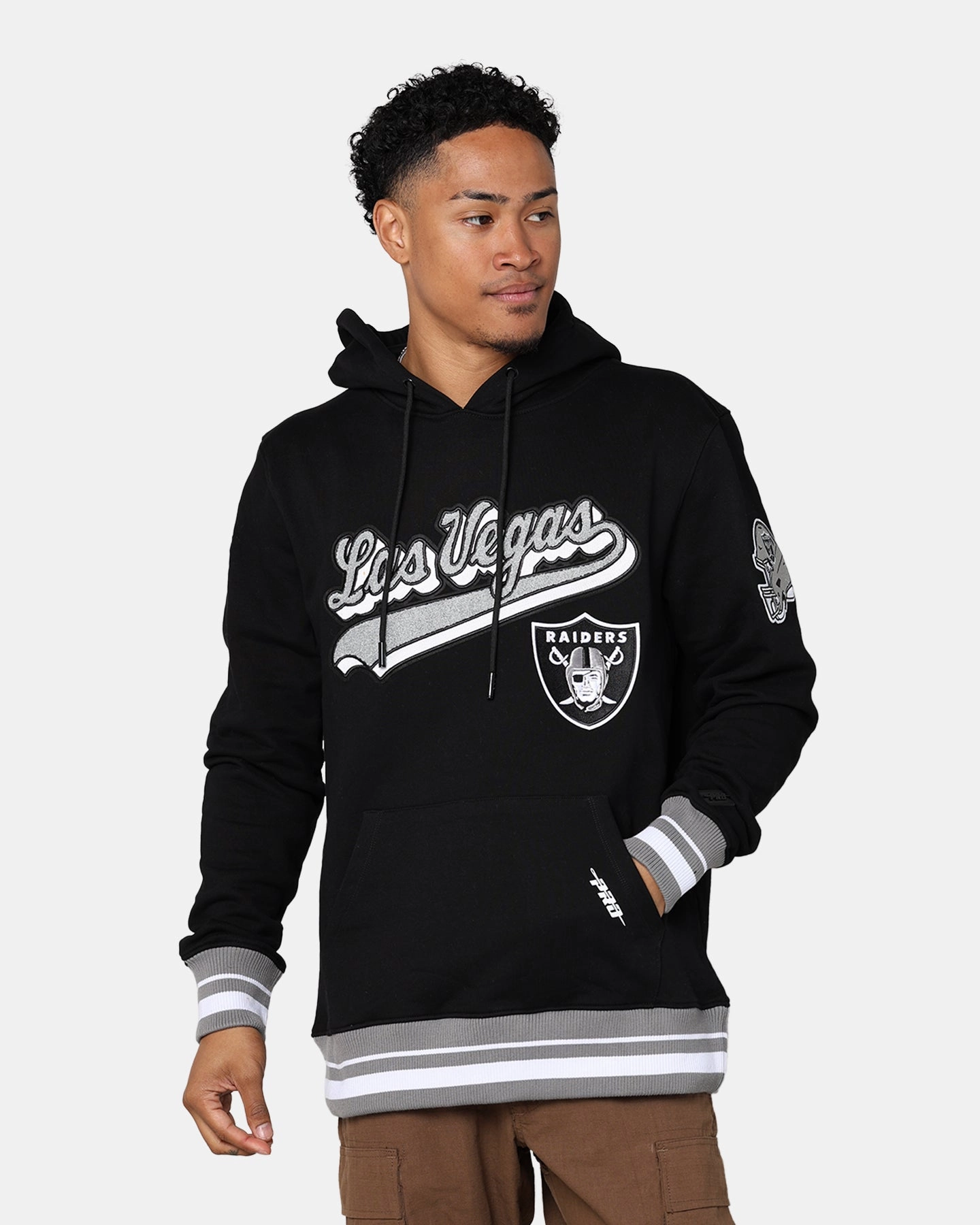 Pro Standard Las Vegas Raiders Fleece Pullover Hoodie Black/Grey Agree Contacts