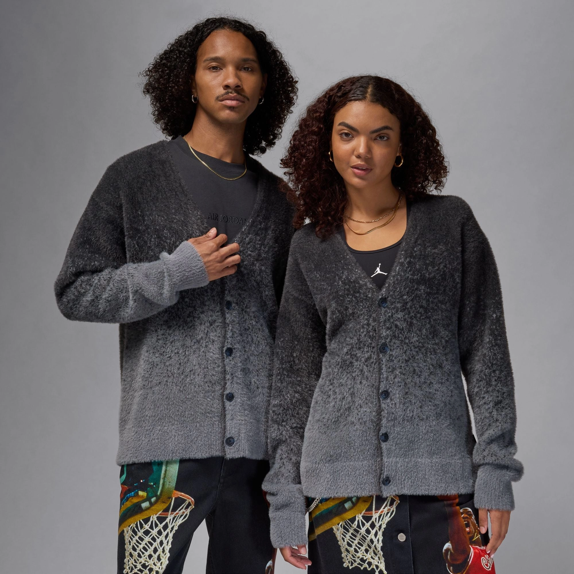 One-of-a-kind City Staple Air Jordan Cardigan 'Smoke Grey'