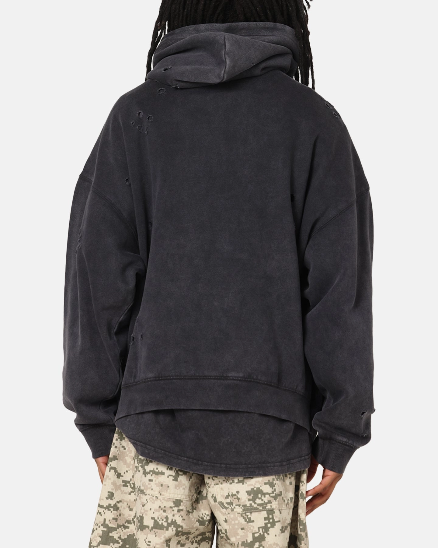 Mitchell & Ness Chicago Bulls Distressed Rhinestone Logo Hoodie Faded Black Anti Chafe Technology