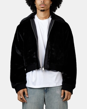 Minimal Utility MNML Night Wolf Faux Jacket Black