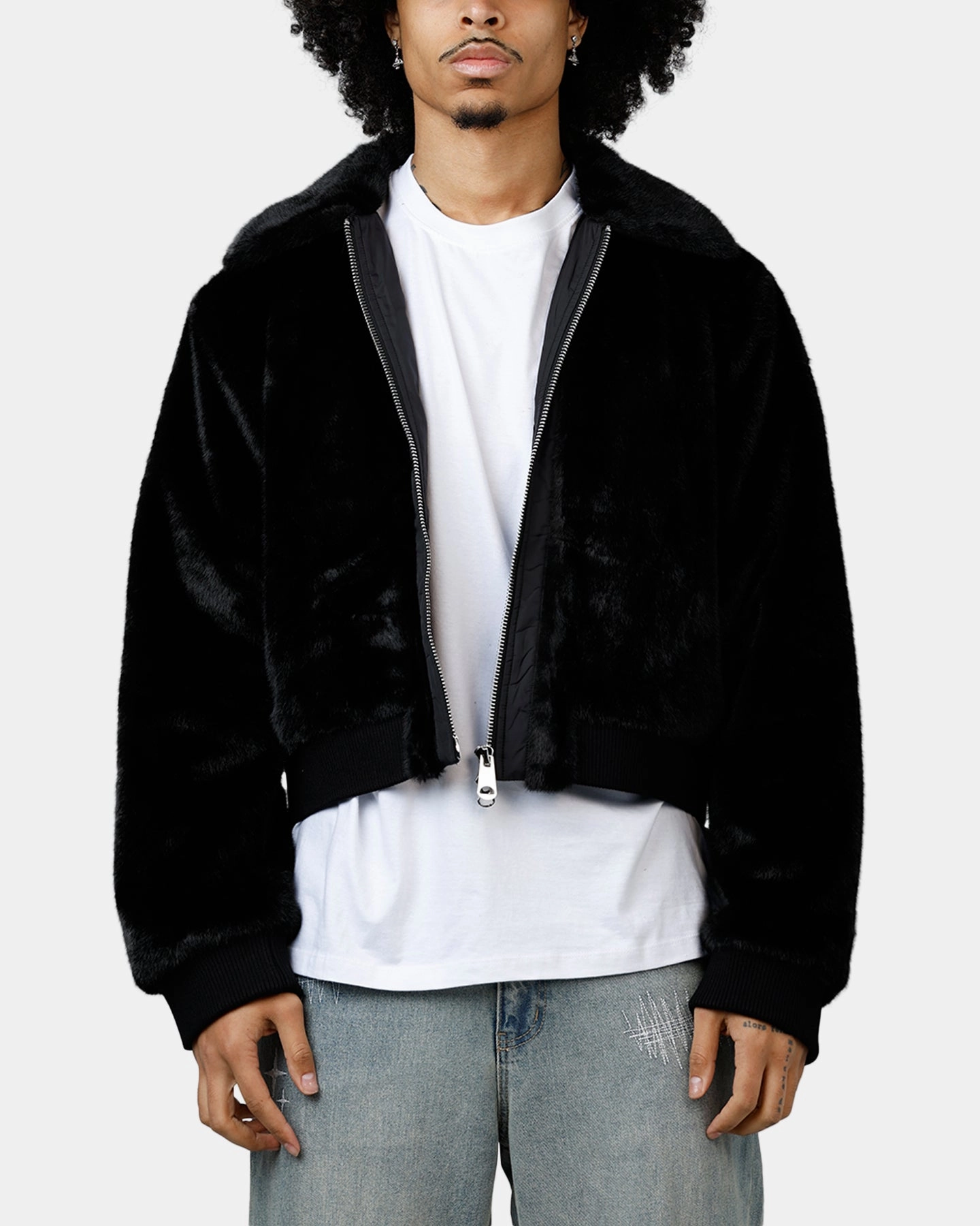 Minimal Utility MNML Night Wolf Faux Jacket Black