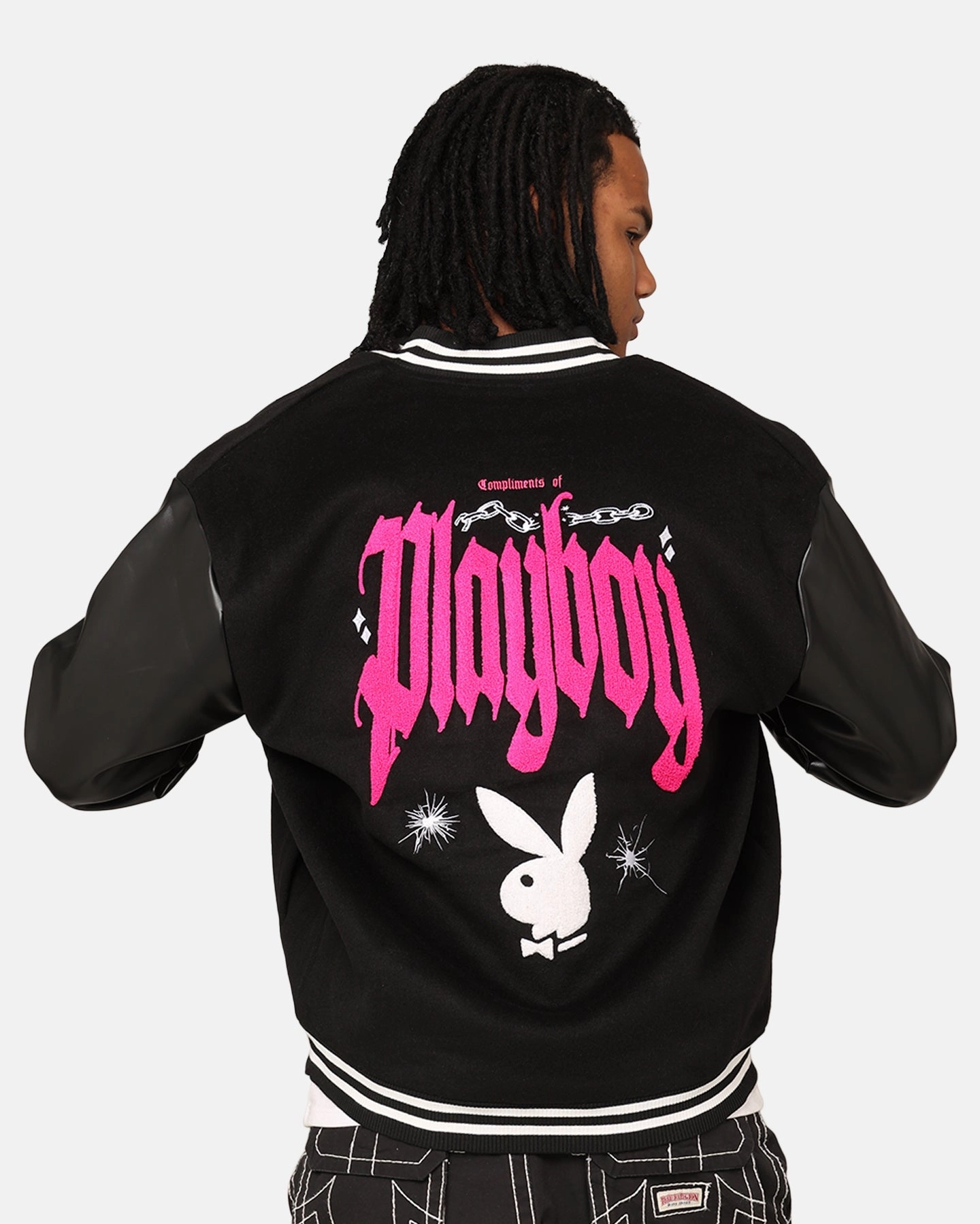 Playboy Card Jacket Black Knee Length Rain Blocker