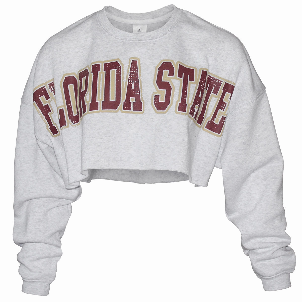 Easy Care Double Layer ZooZatz Women's Florida State Uber Crop Crew Fleece - Ash