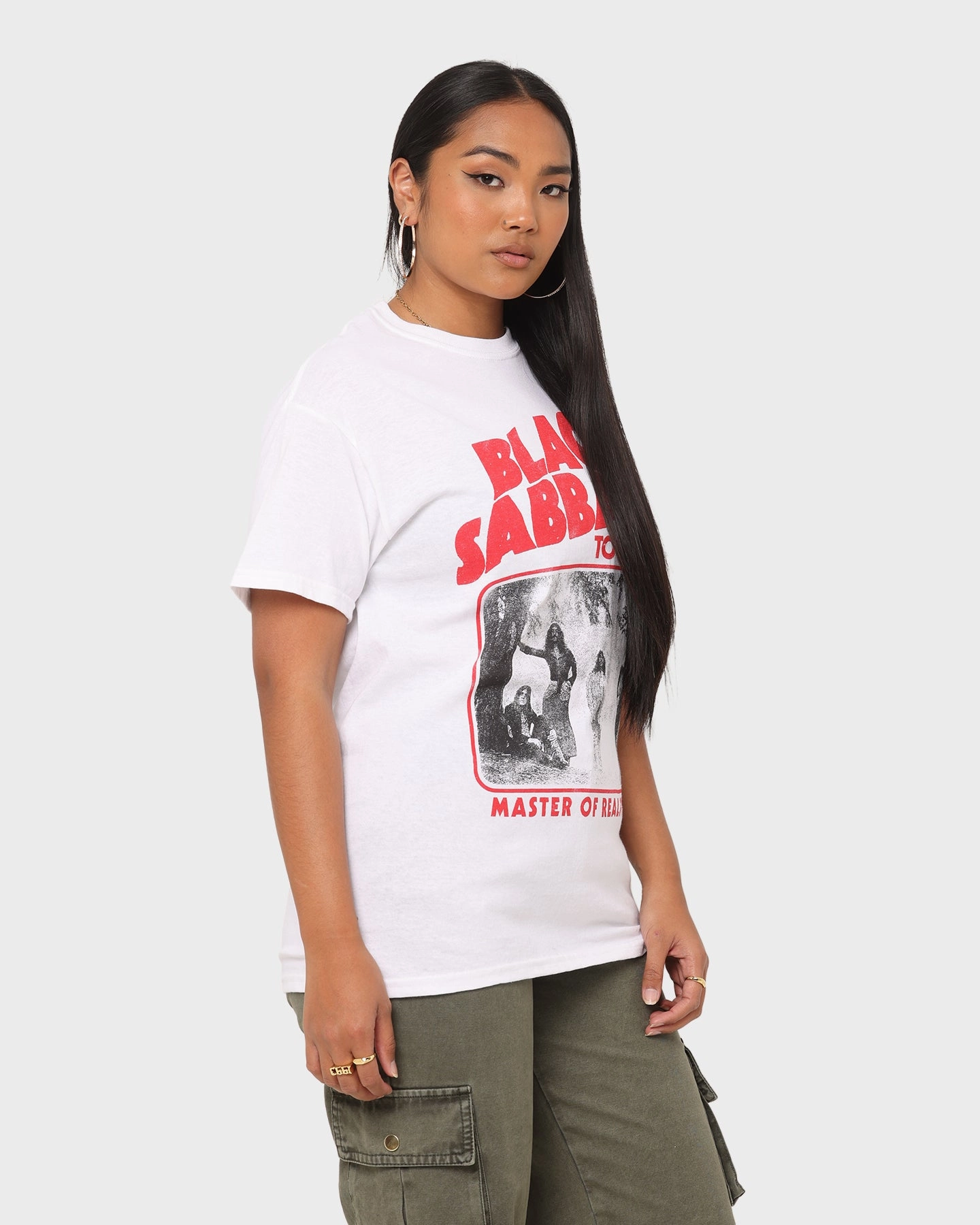 Bravado Master of Reality Vintage T-Shirt White Drop Shoulder Cut