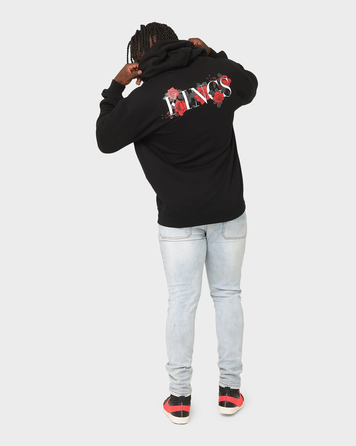 Multi Pocket Style Comfortable-fit Last Kings Dead Roses Hoodie Black