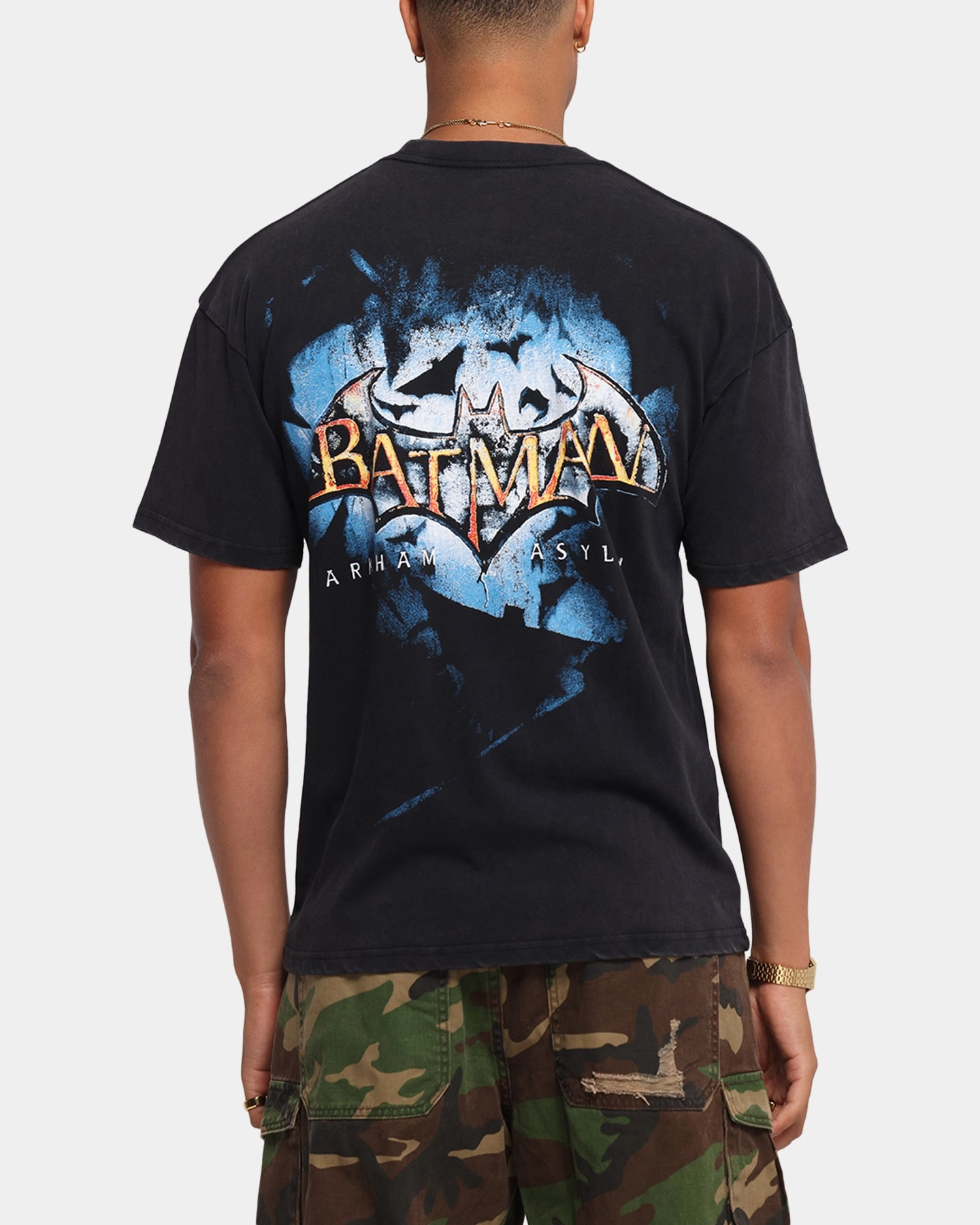 73 Studio X DC Batman Arkham Asylum Vintage T-Shirt Black Acidwash Seasonal Comfort Style