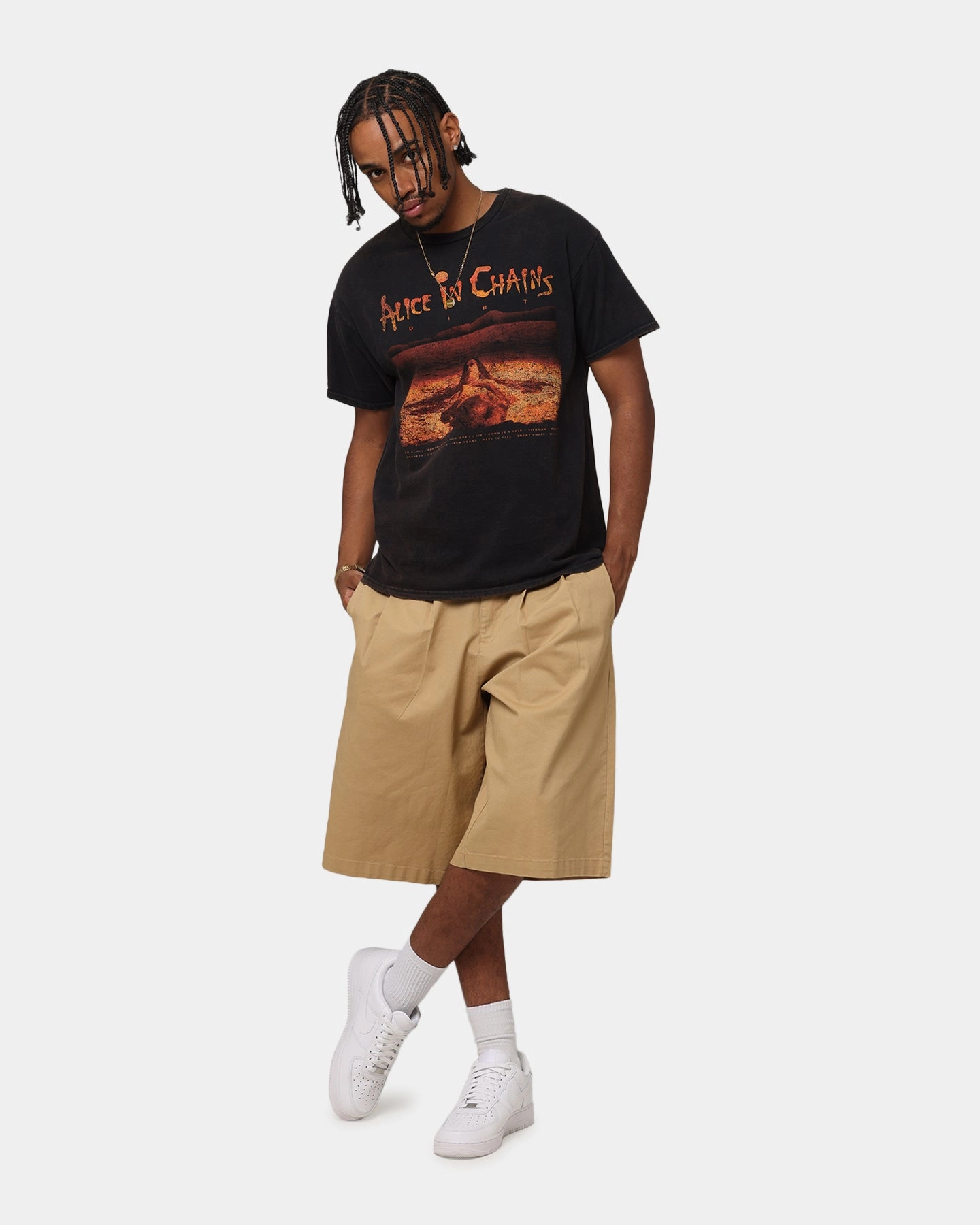 Alice In Chains Dirt Tracks Vintage T-Shirt Black Vintage Natural Fiber Blend Layering Must-Have