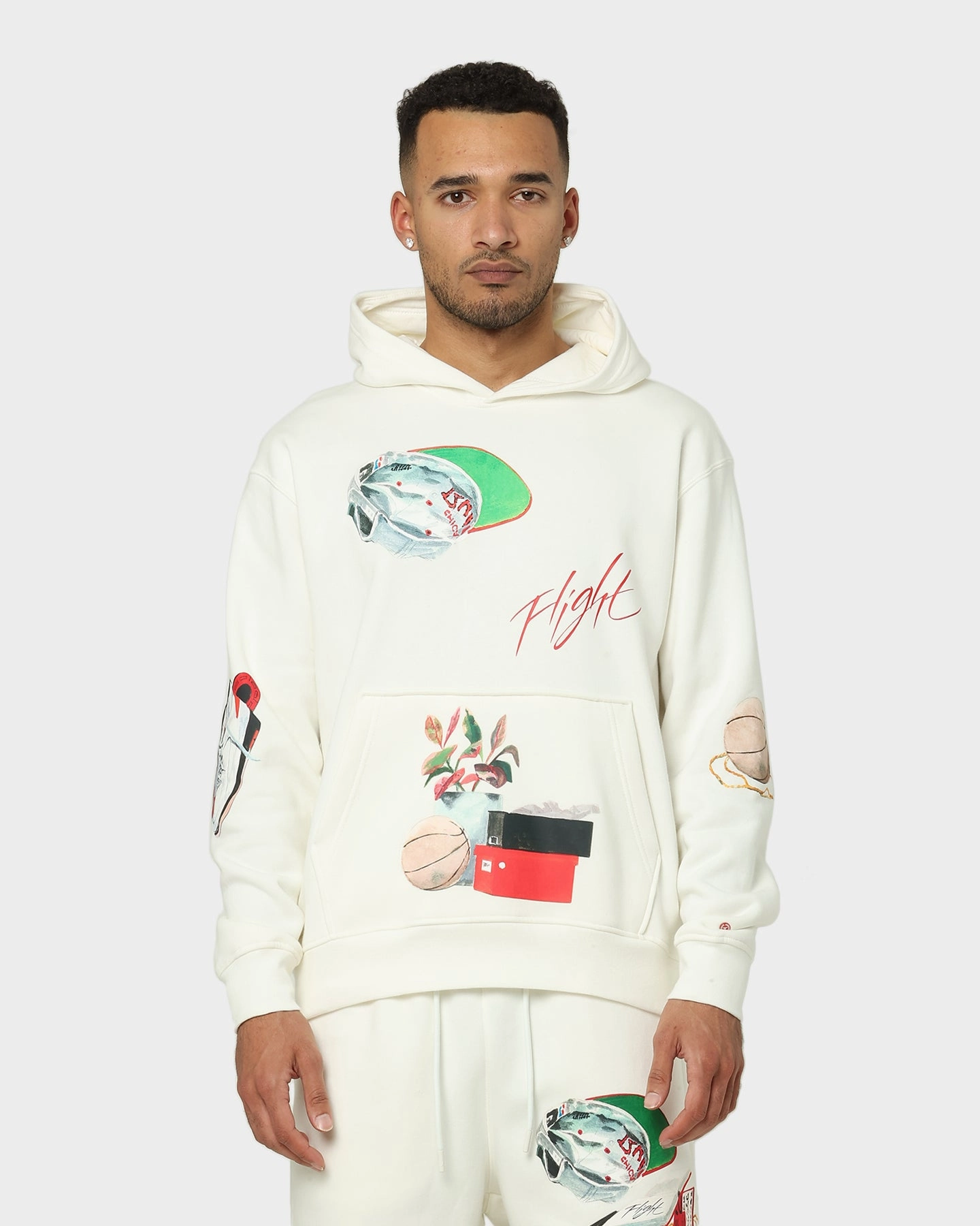 Grow Casual Outdoor Wear Jordan Flight Artist Series Fleece Pullover Jacket Sail/Black/University Red