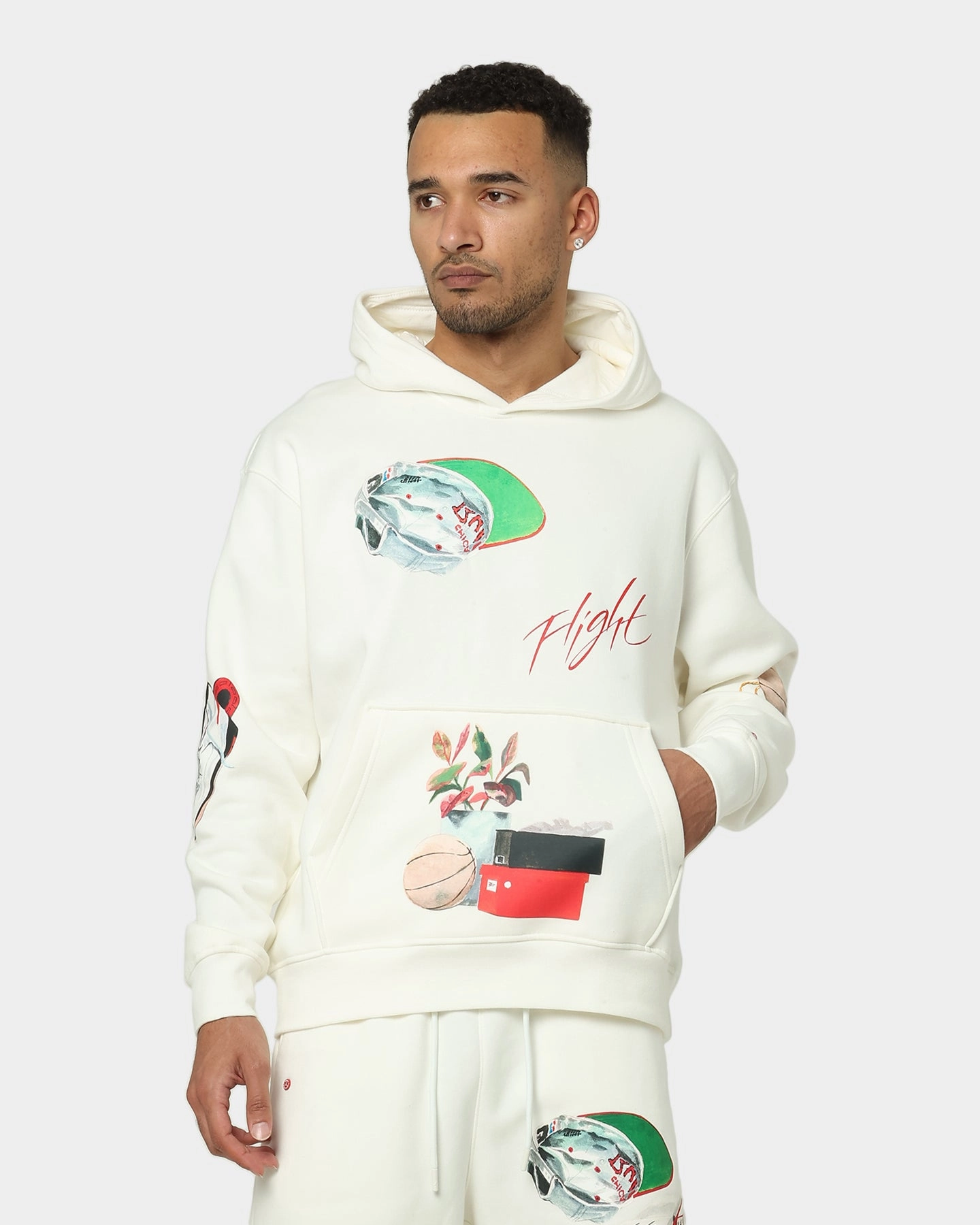 Modular Layering System Jordan Flight Artist Series Fleece Pullover Jacket Sail/Black/University Red