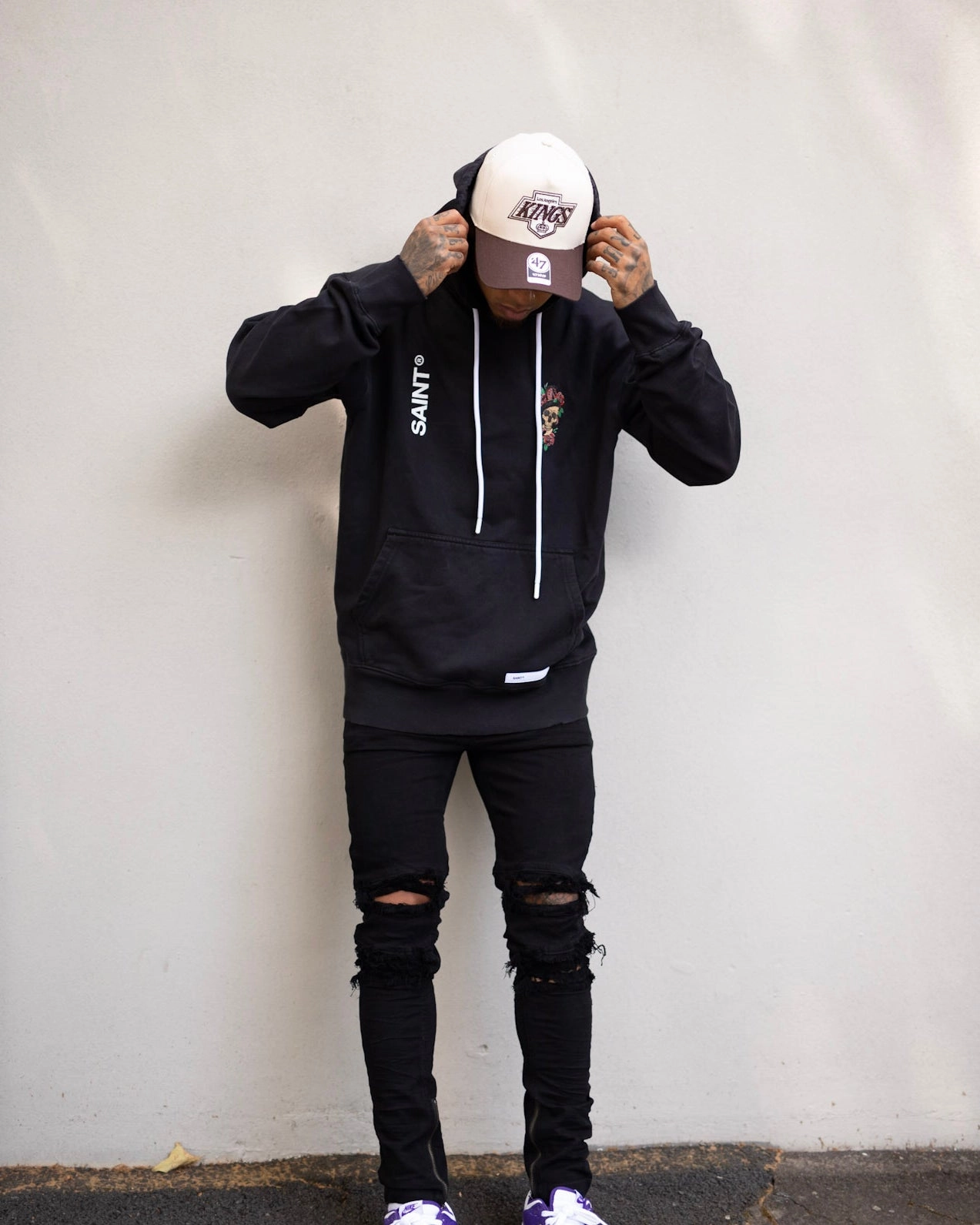 Saint Morta Forbidden Vintage Hoodie Vintage Black Hooded Storage Compartment