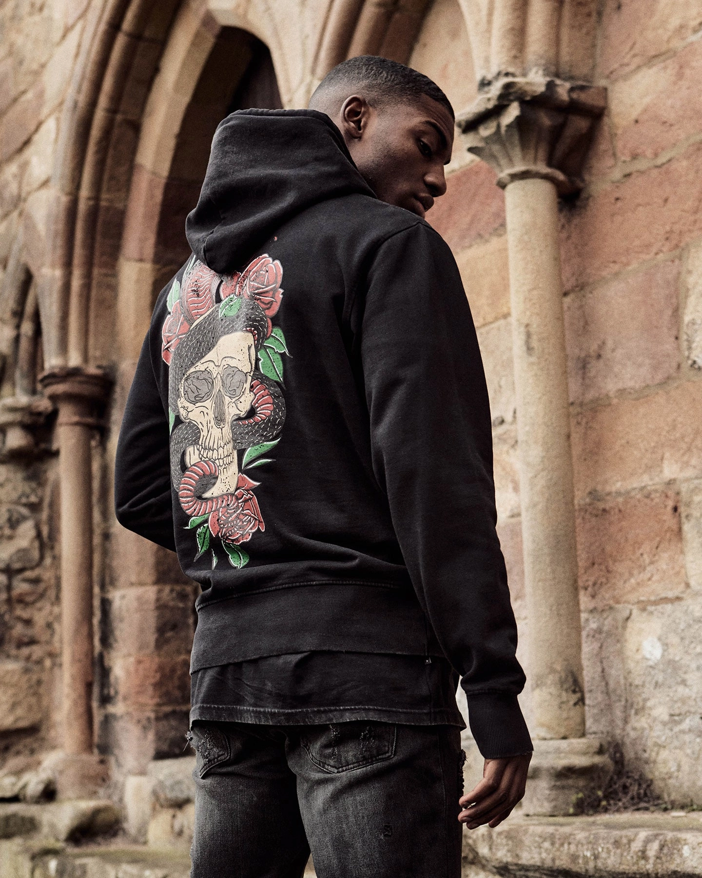 Fray Resistant Finish Saint Morta Forbidden Vintage Hoodie Vintage Black