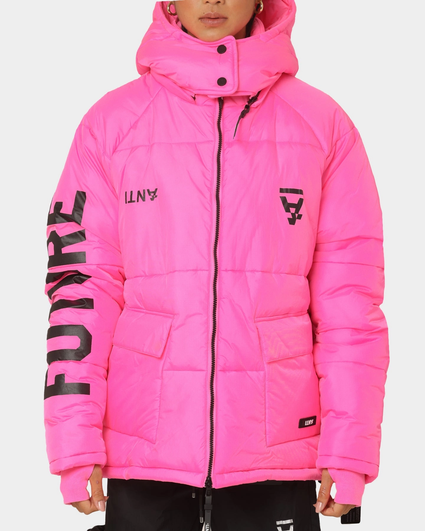 Light Reflective Trims The Anti Order Hyphen ATD Puffer Jacket Lethal Pink