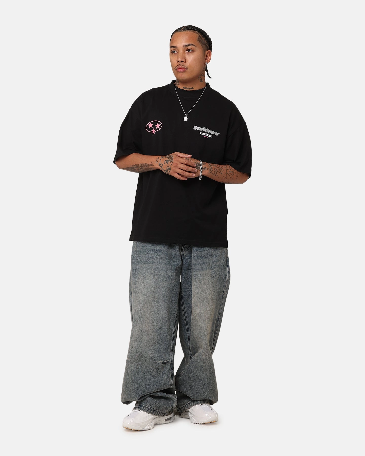 Loiter Star Child T-Shirt Black Flexible Collar