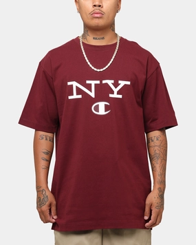 Street Casual MinimalBranding Champion Rochester Graphic T-Shirt Red