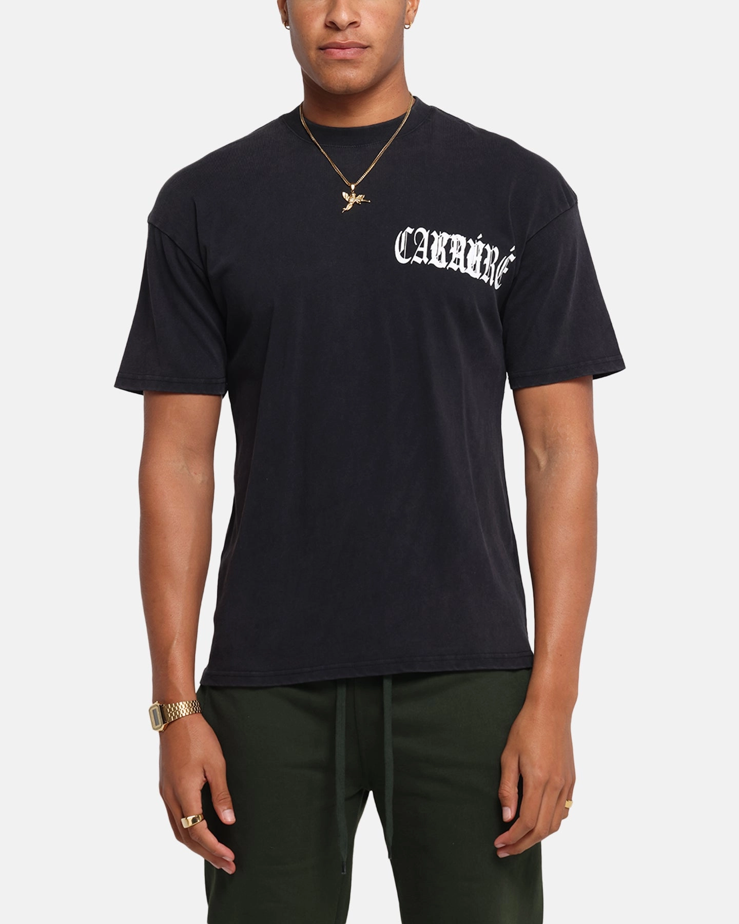 Easy Fit Carre Bulldog T-Shirt Black Acidwash