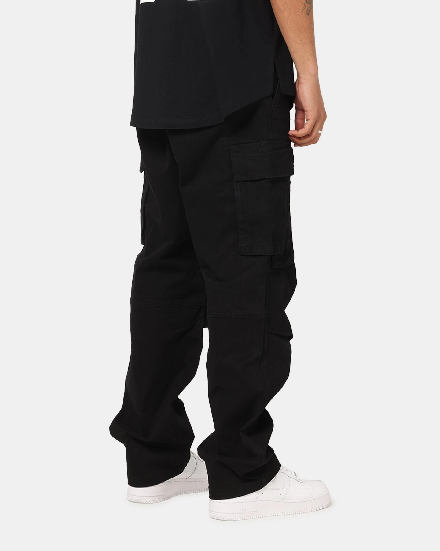 Casual Style Seasonal Basic Carre Classic Cargo Pants Black