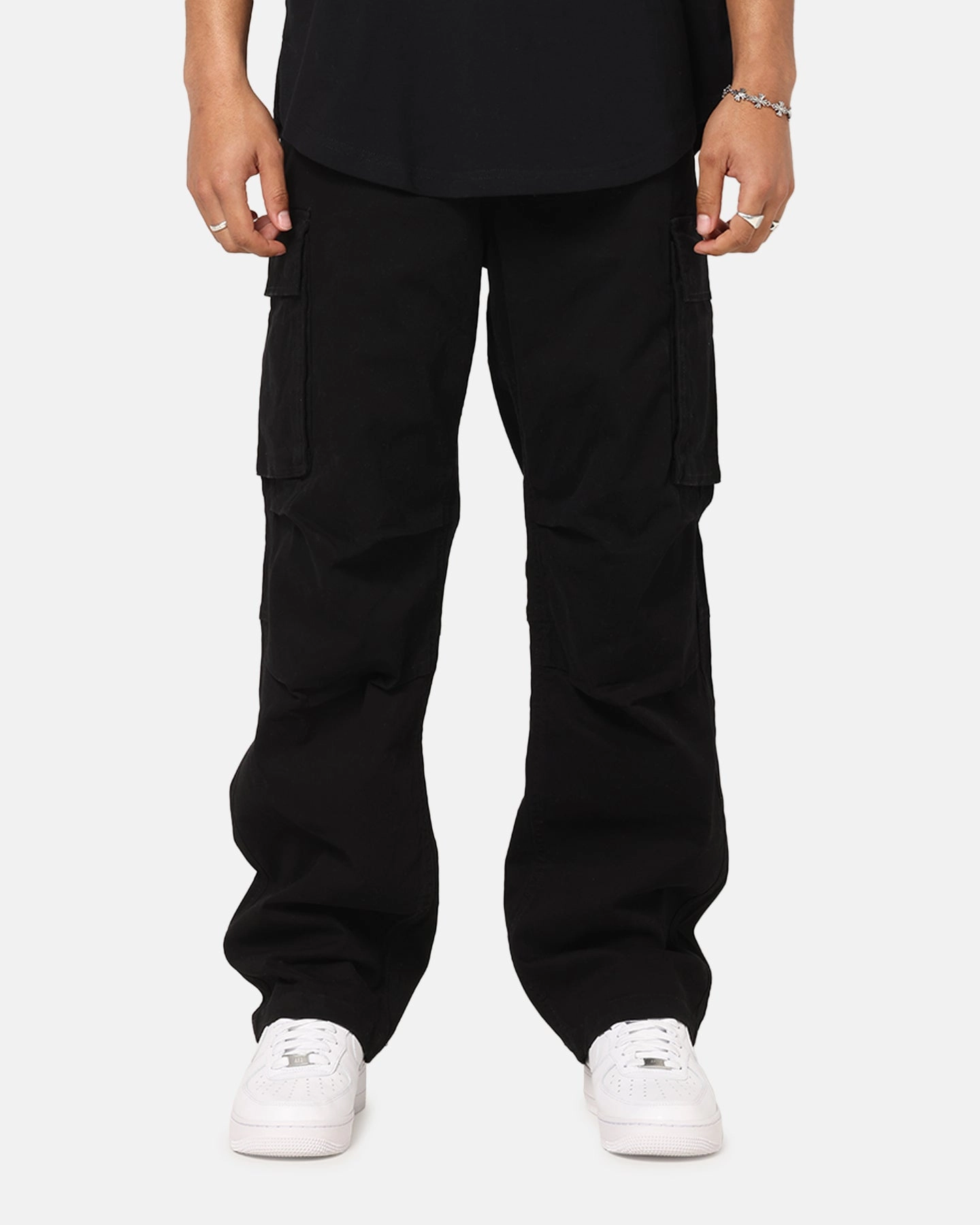 Carre Classic Cargo Pants Black Durable Hem Comfortable Layers