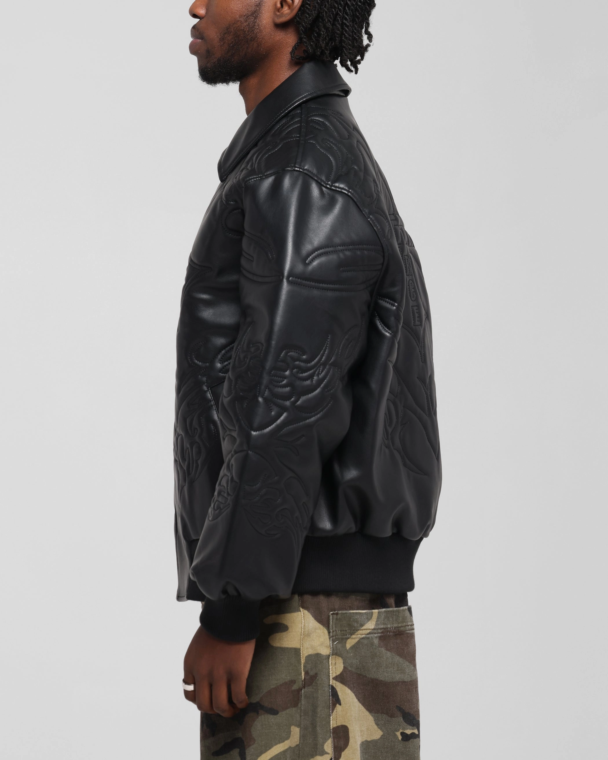 City Loiter Fury Vegan Leather Jacket Washed Black