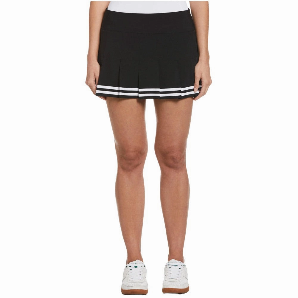 Minimal Style Casual Wear Original Penguin 13" Contrast Hem Pleated Golf Skort Caviar - SS24 Women
