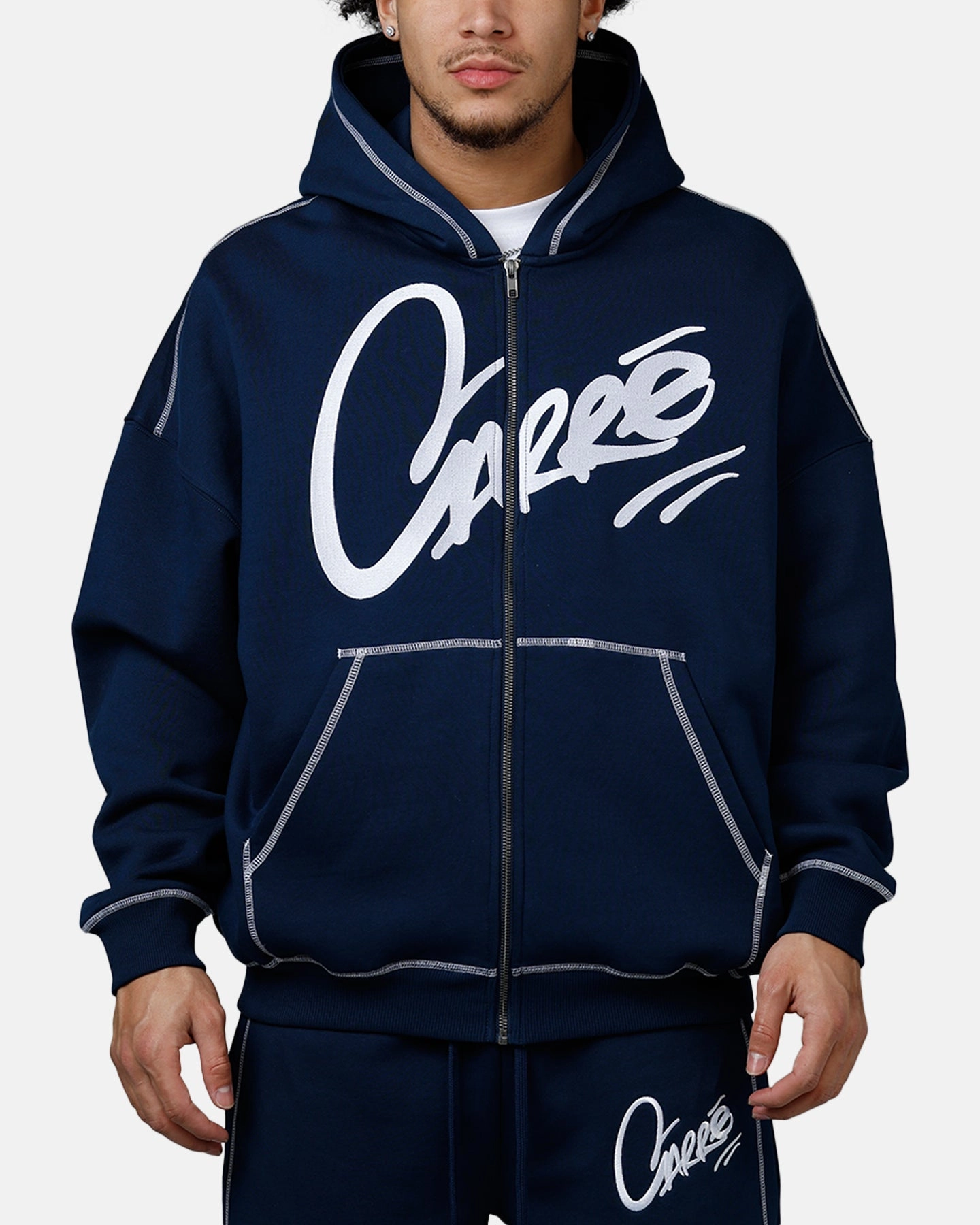 Carre Corrupt Hoodie Navy Sporty Style