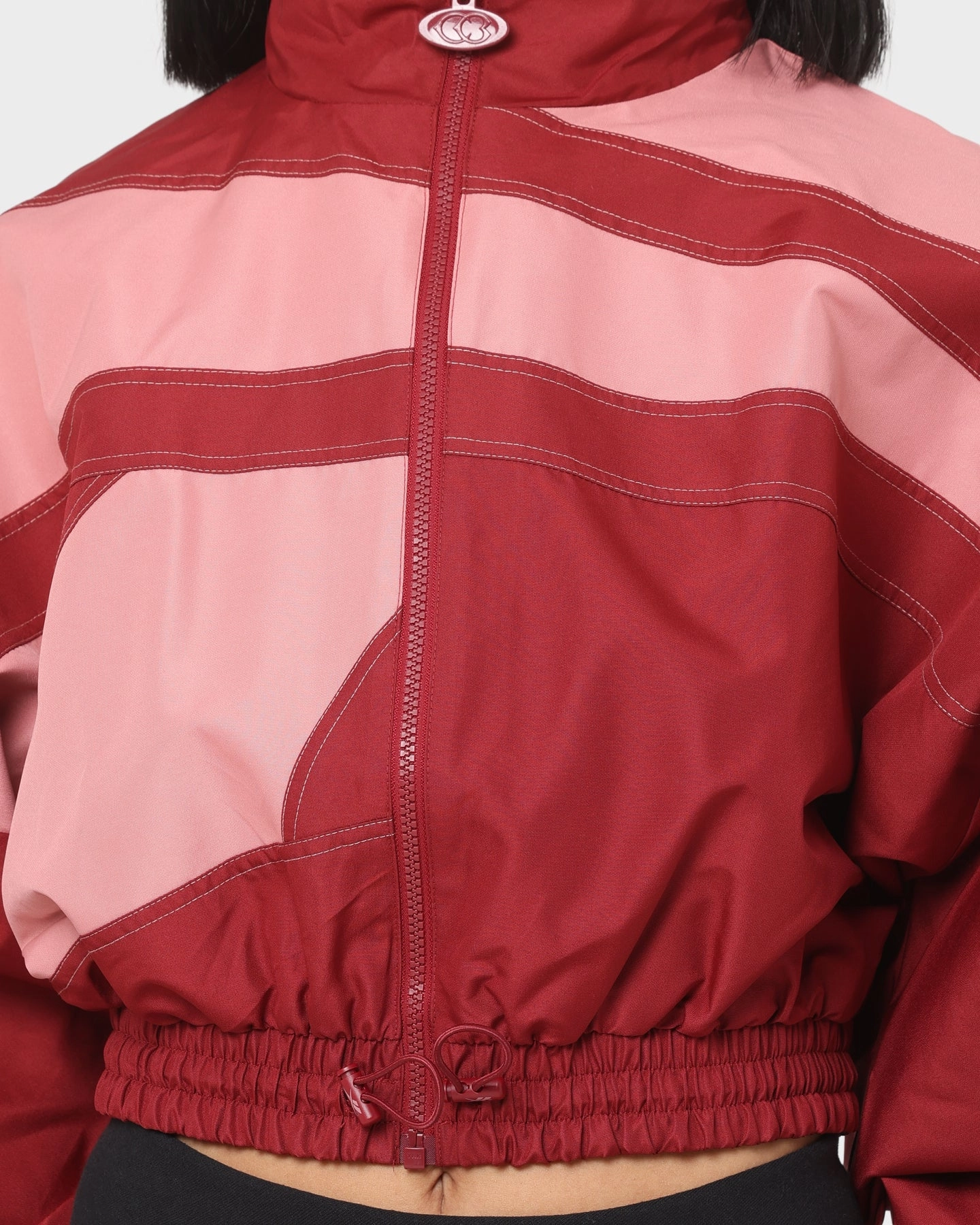 Reebok Women's Cardi B X Reebok Woven Satin Jacket Red WeightDispersing Padding