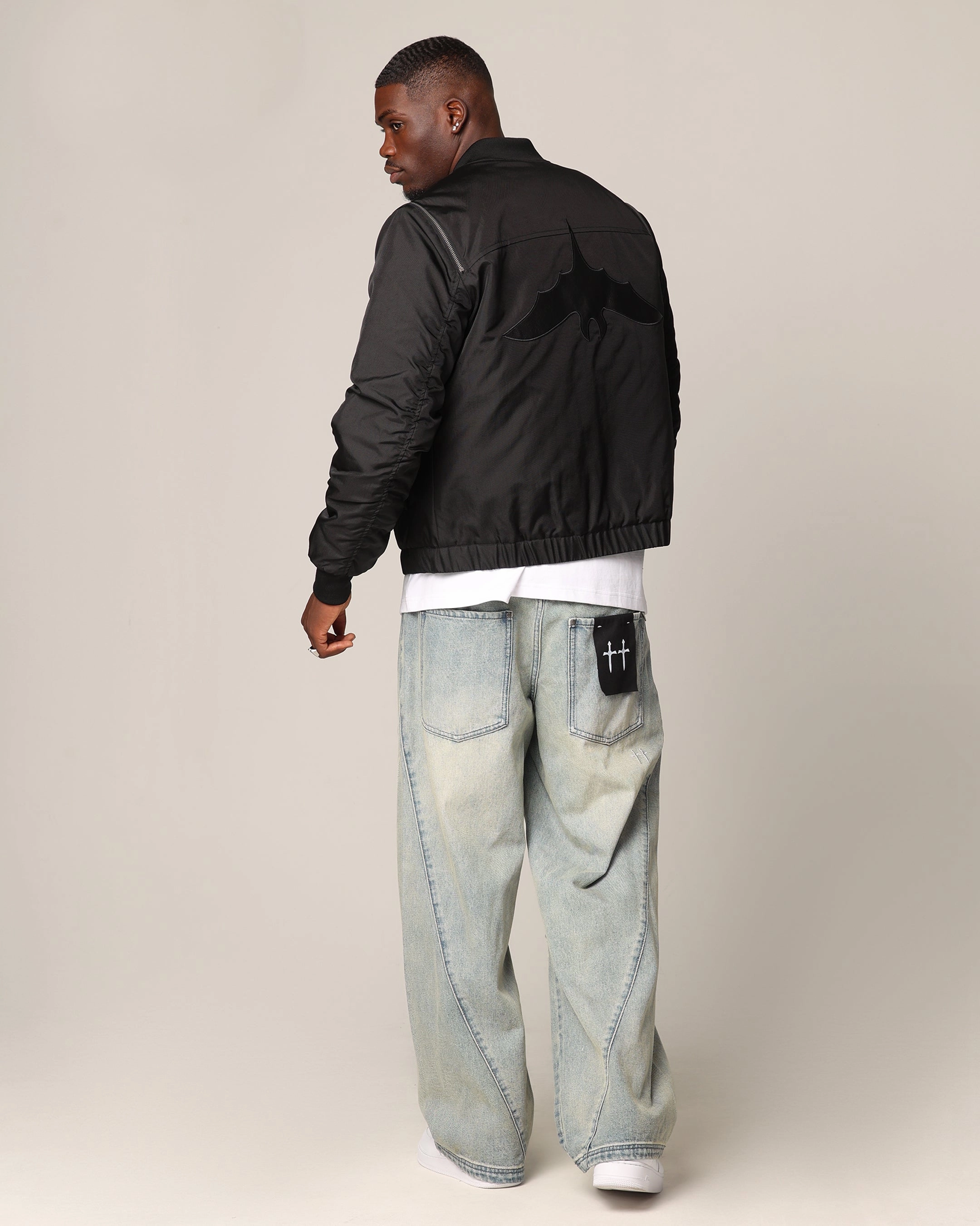 Saint Morta Hell Bat Bomber Jacket Black Broadcast Facilitate