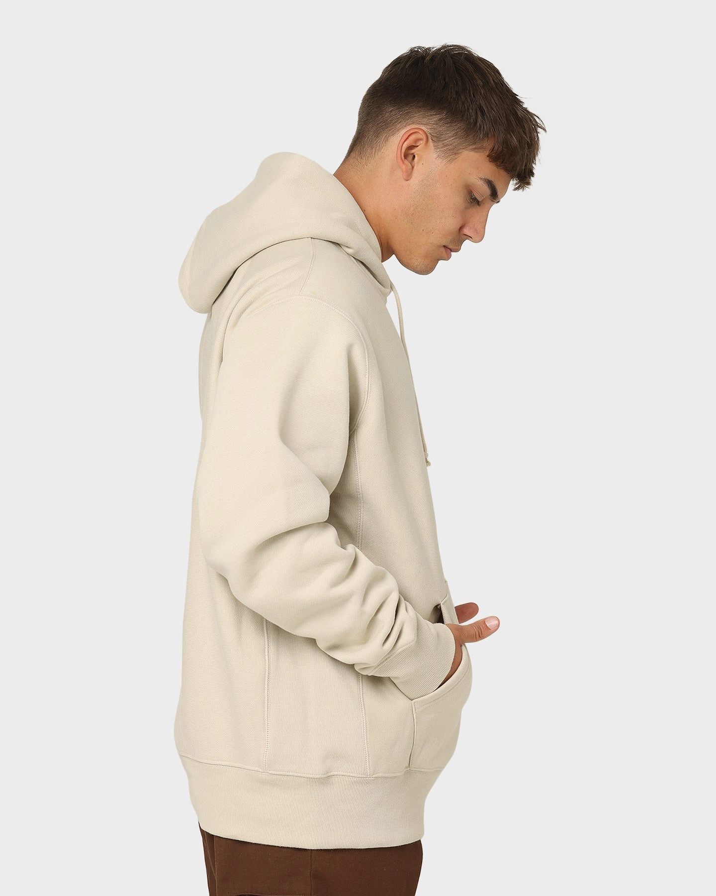 Weekend Wear Slide Champion Reverse Weave Small C Hoodie Pebblestone