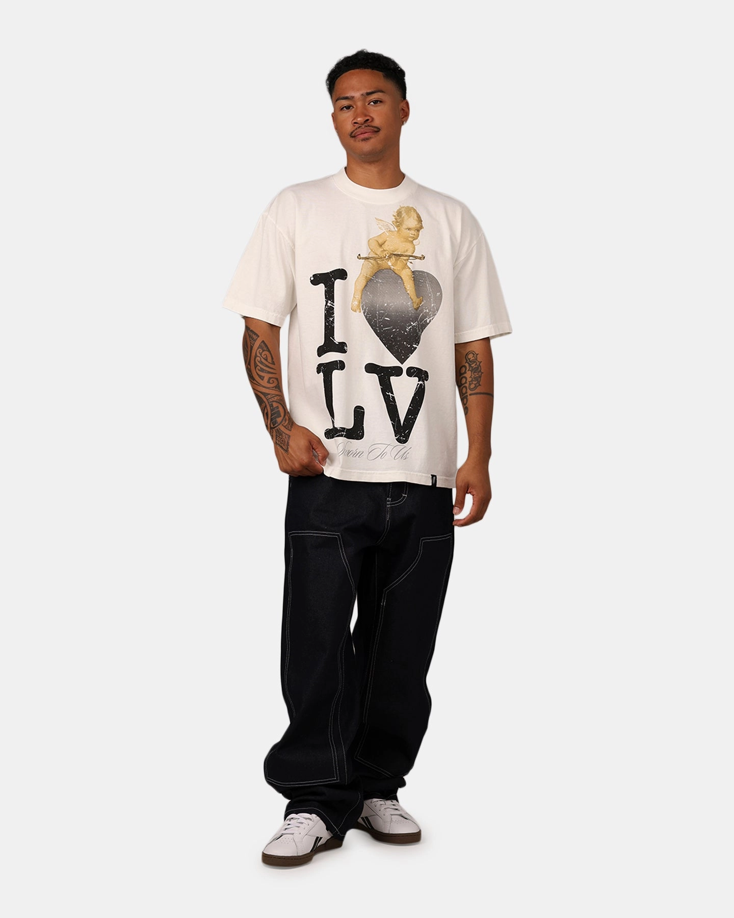 Sworn To Us I Love LV T-Shirt Eggshell Dimensional Stability Weave