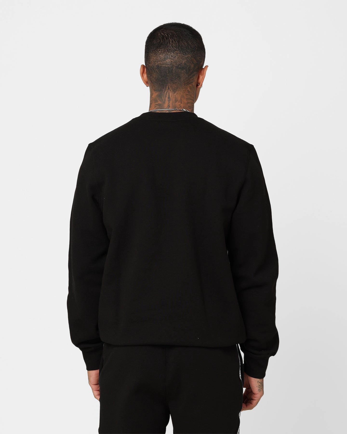 Interchangeable Liner System Active Use Lacoste Logo Tape Fleece Crewneck Sweatshirt Black