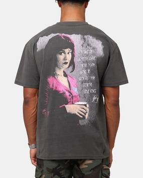 American Thrift X Scott Pilgrim Ramona & Scott Heavy T-Shirt Black Wash Low Impact Dye