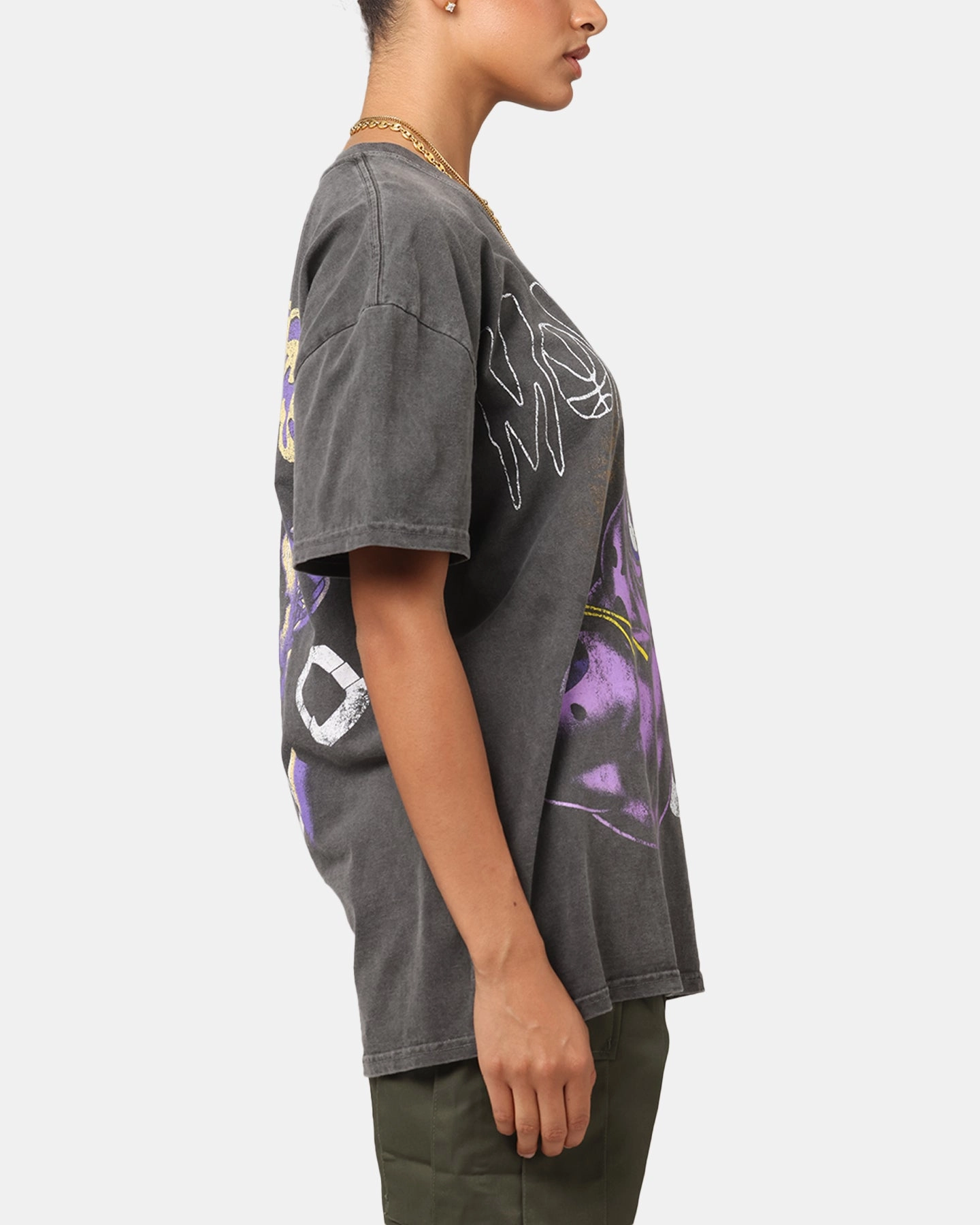 American Thrift X Space Jam Monstars Heavyweight Vintage T-Shirt Black Wash slim fit