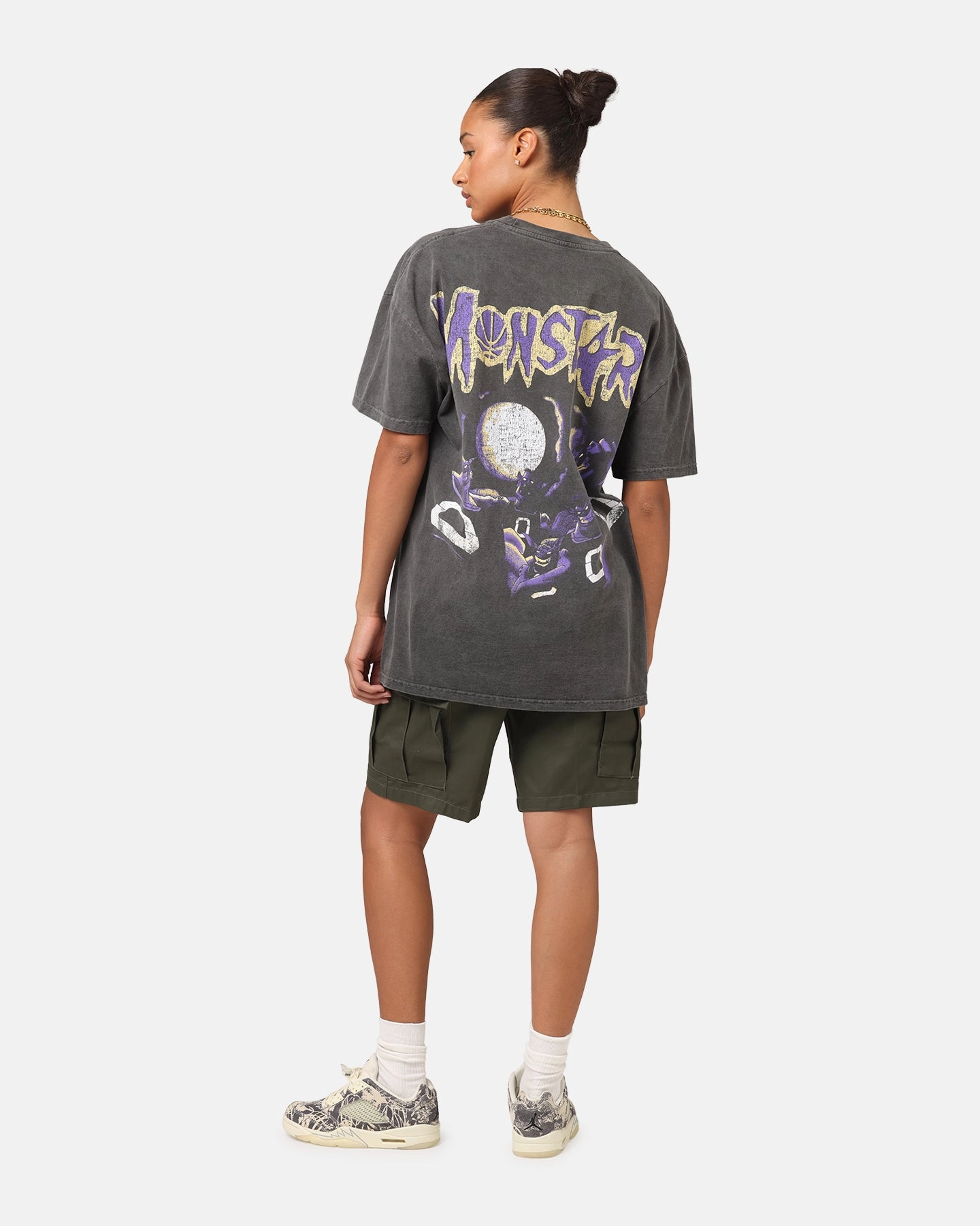 American Thrift X Space Jam Monstars Heavyweight Vintage T-Shirt Black Wash Button Down