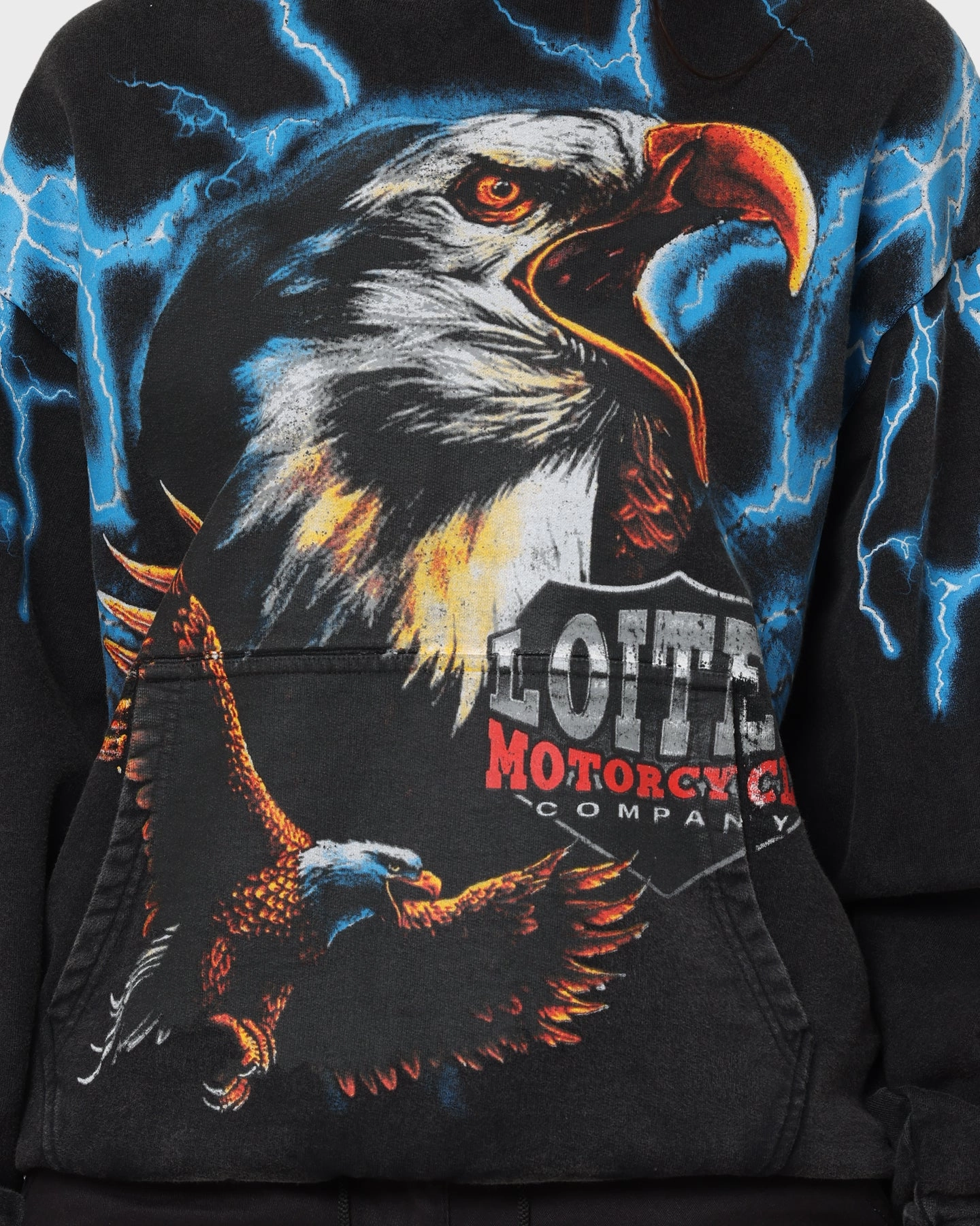 Loiter Lightning Eagle Vintage Hoodie Vintage Black Cool Weather Layer