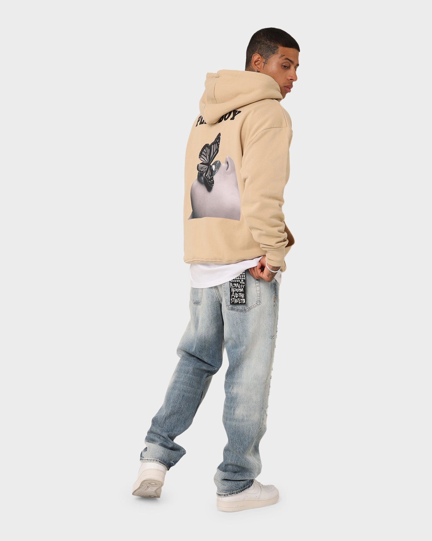 home - party LaserCut Ventilation Zones Playboy November '13 Monotone Hoodie Tan