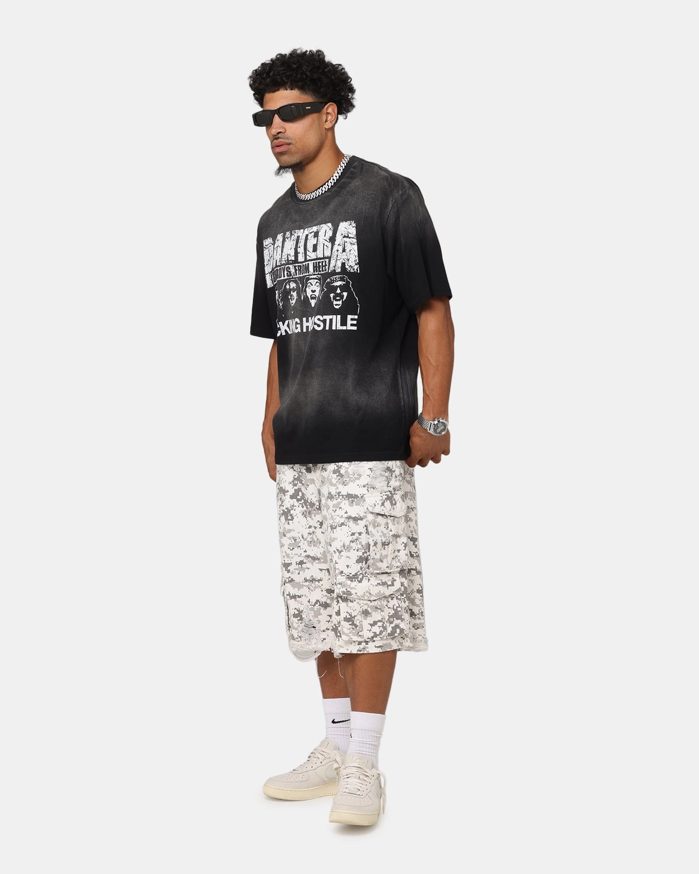 Pantera F#cking Hostile Vintage T-Shirt Washed Black Modern Trend Look