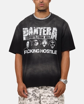 Active Style Trend Athletic and Cool Pantera F#cking Hostile Vintage T-Shirt Washed Black