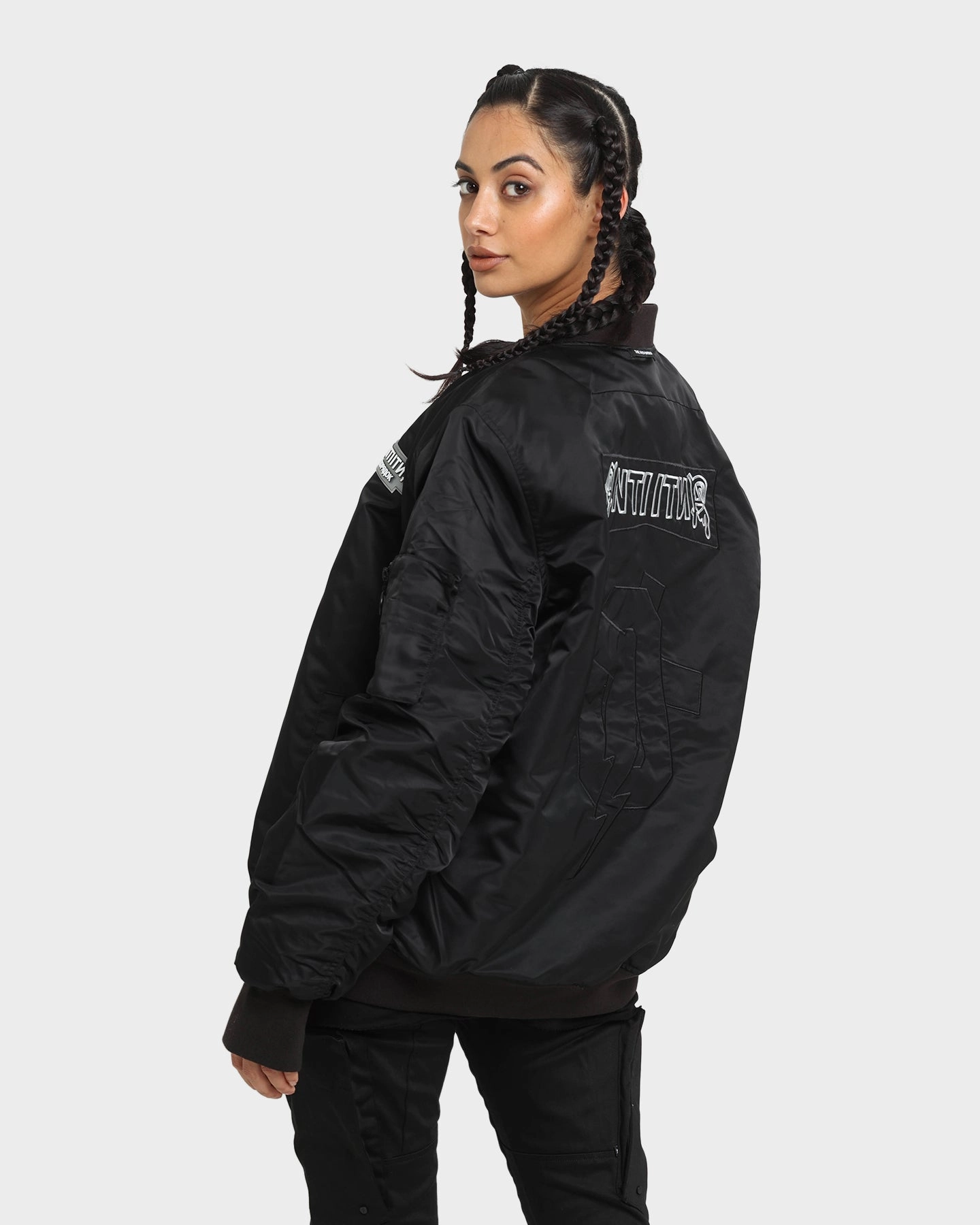 The Anti Order Oblivion Bomber Jacket Black High Visibility Elements Windproof Barrier Design