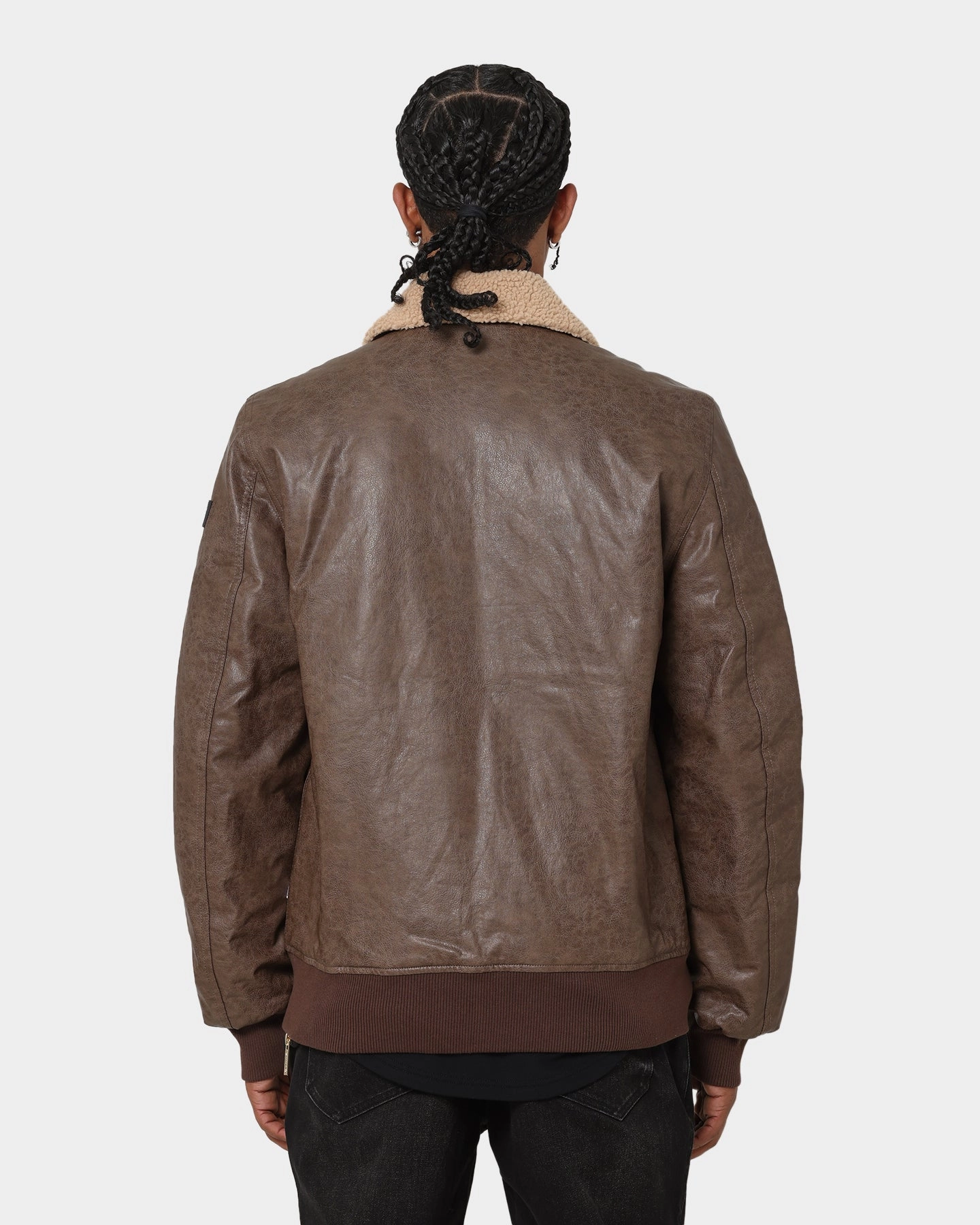Carr?? Aviateur Leather Bomber Jacket Stone/Black Protective Padding Functional Fit