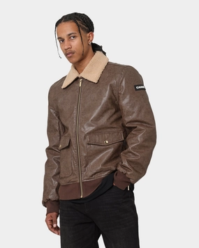 Budget - friendly Compassion Carr?? Aviateur Leather Bomber Jacket Stone/Black