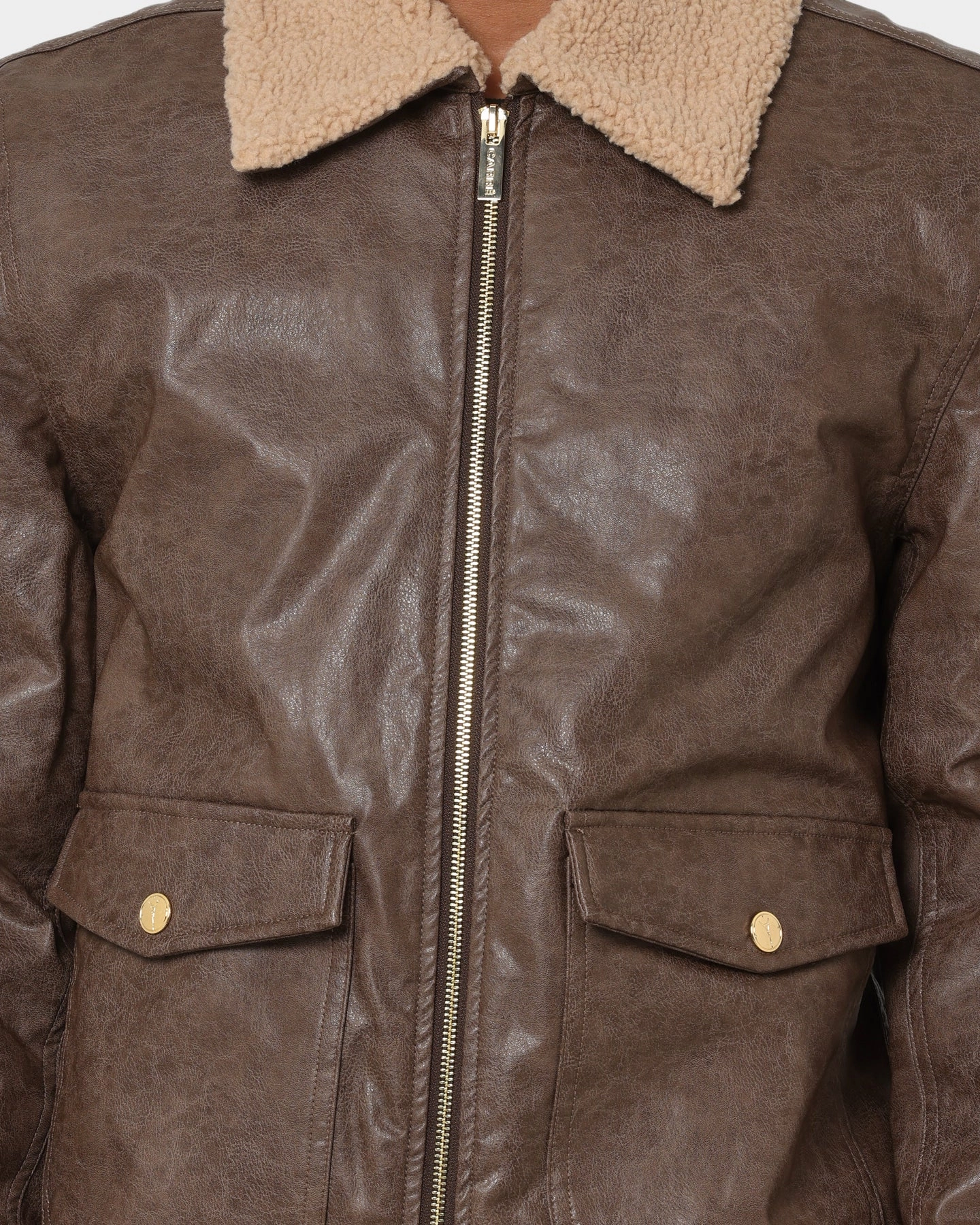 Layered Comfort Carr?? Aviateur Leather Bomber Jacket Stone/Black