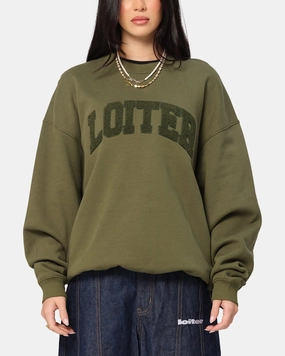 Heat Reflective Lining Loiter Arch Premium Crewneck Khaki