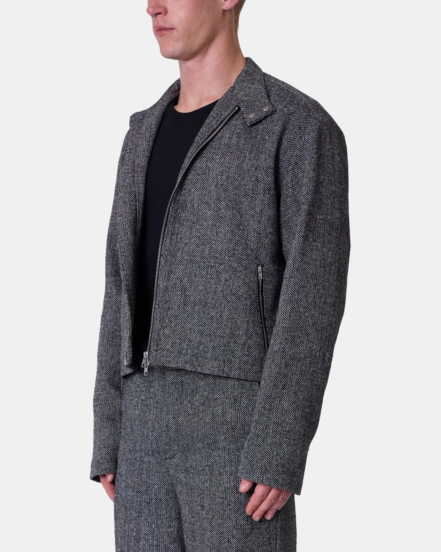 MNML Tweed Mod Jacket Black/Grey CompressionFit